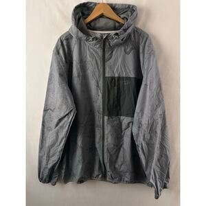 Sunday Swagger Men's Golf Windbreaker Jacket Gray Full Zip Hood Lightweight XXL